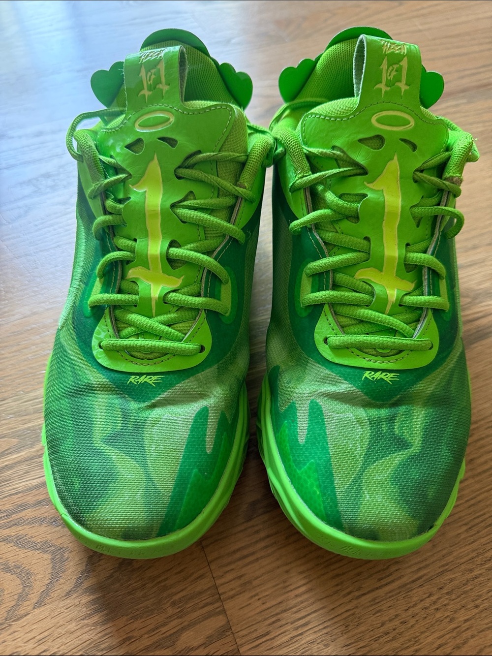 Puma x LaMelo Ball Kids' Neon Green Basketball Athletic Sneakers